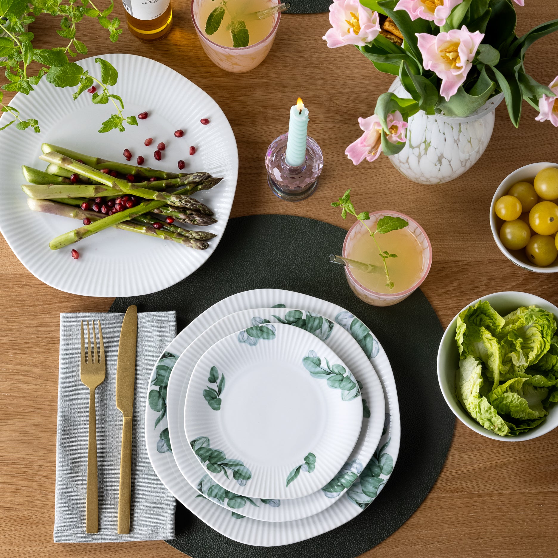 Vendbar dækkeserviet Ø38 cm